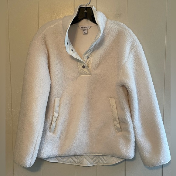 Athleta Cozy Sherpa Snap Sweatshirt - Picture 1 of 9